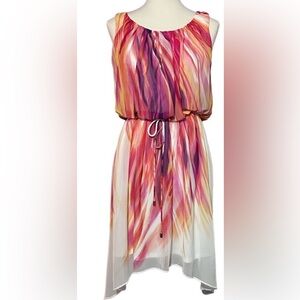 NEW NWT Dress Barn Vibrant Multi-Color Watercolor Print Dress 4
